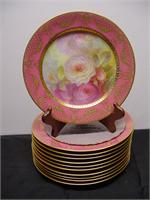 11 CAC/Lenox for Tiffany Handpainted Rose Plates